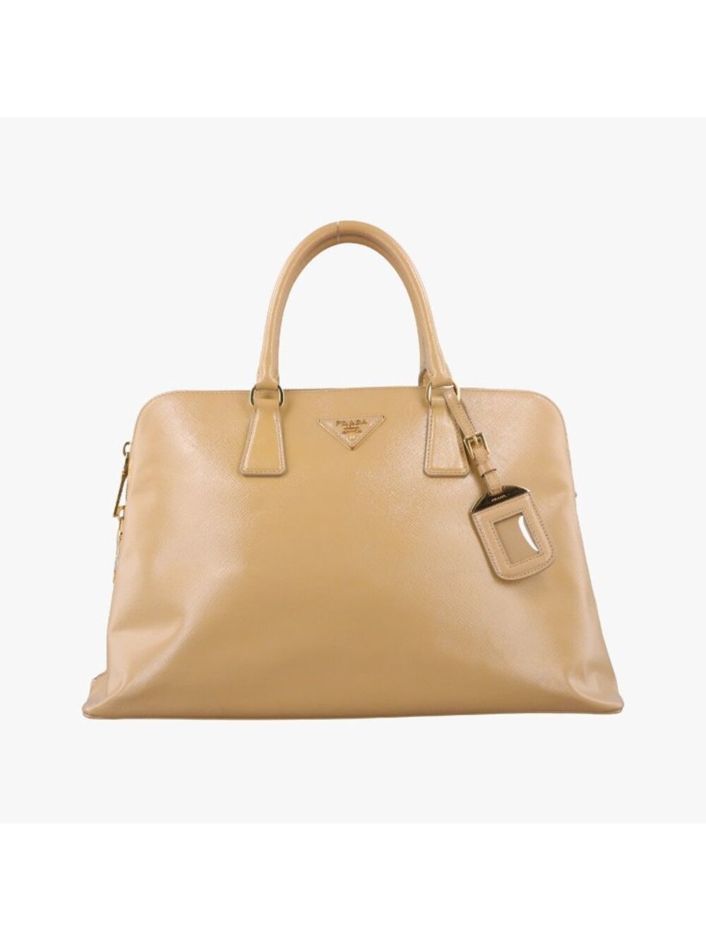 Prada Pyramid Beige Patent 31 Handbag